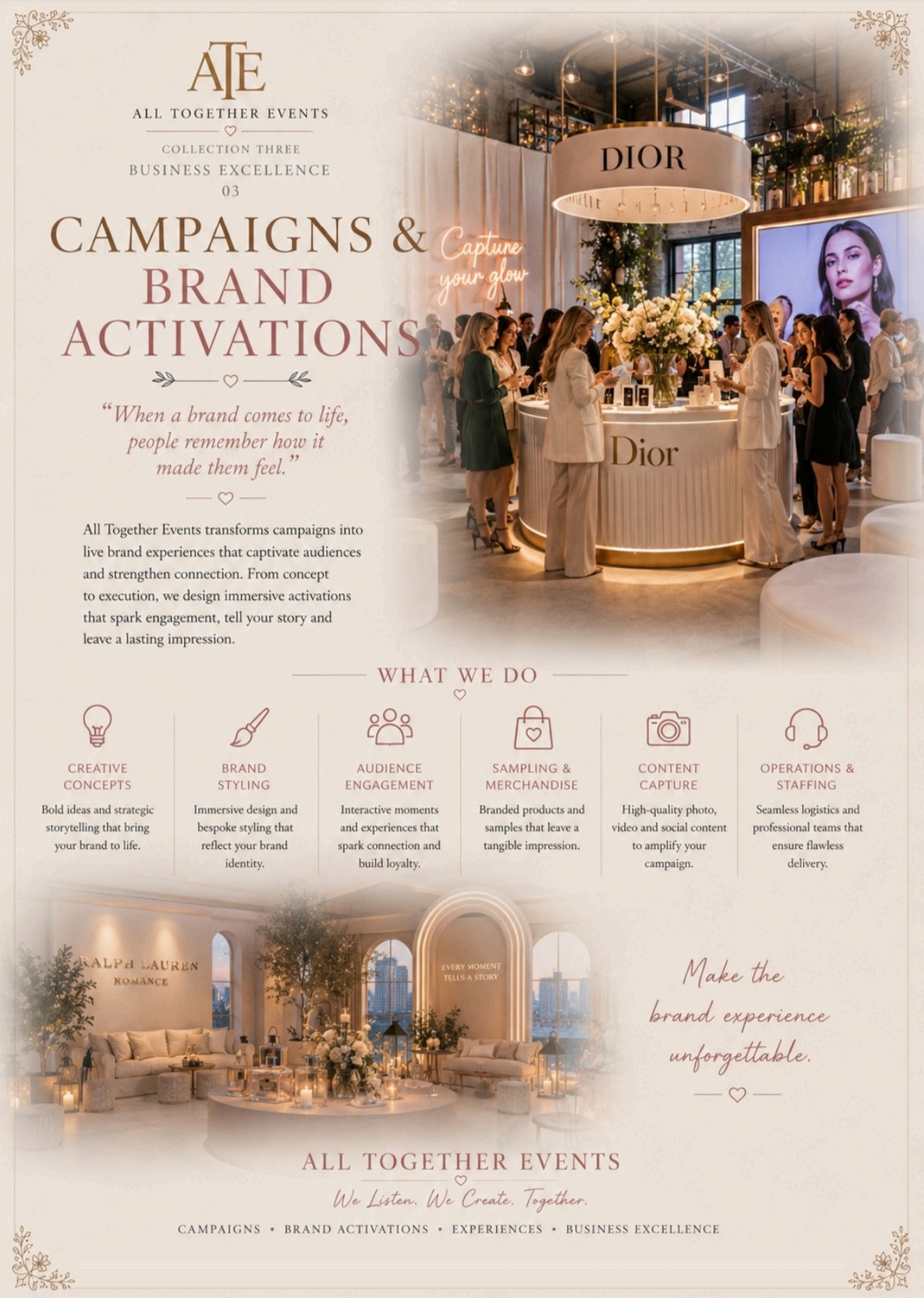 Campaigns & Brand Activations — All Together Events flyer