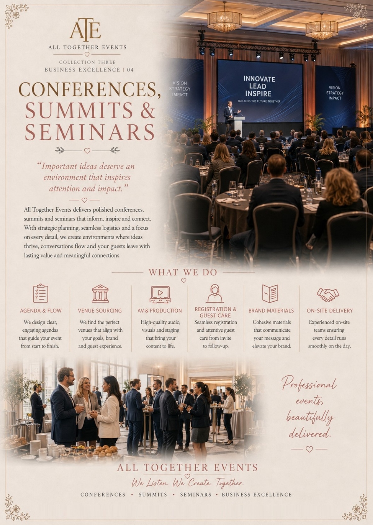 Conferences, Summits & Seminars — All Together Events flyer