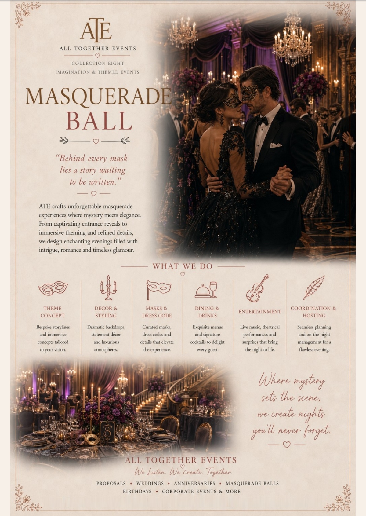 Masquerade Ball — All Together Events flyer