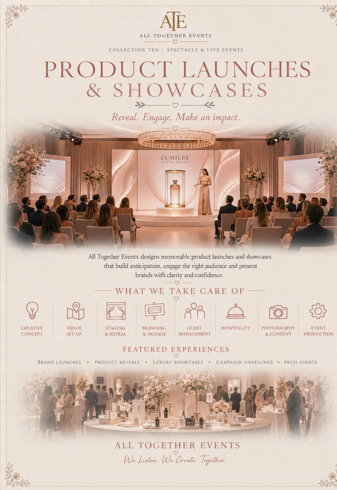 Product Launches & Showcases — All Together Events flyer