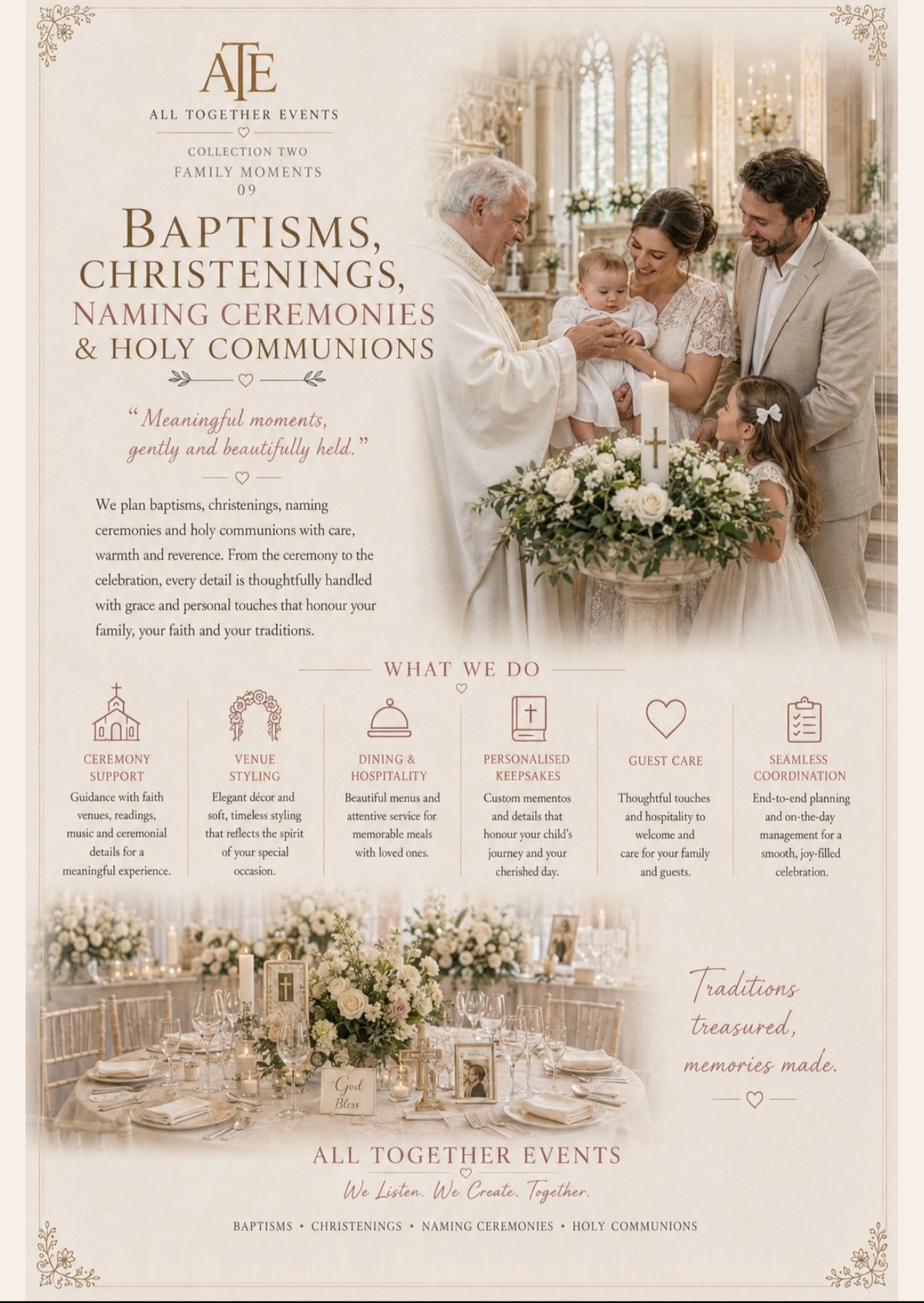 Baptisms, Christenings, Naming Ceremonies & Holy Communions — All Together Events flyer