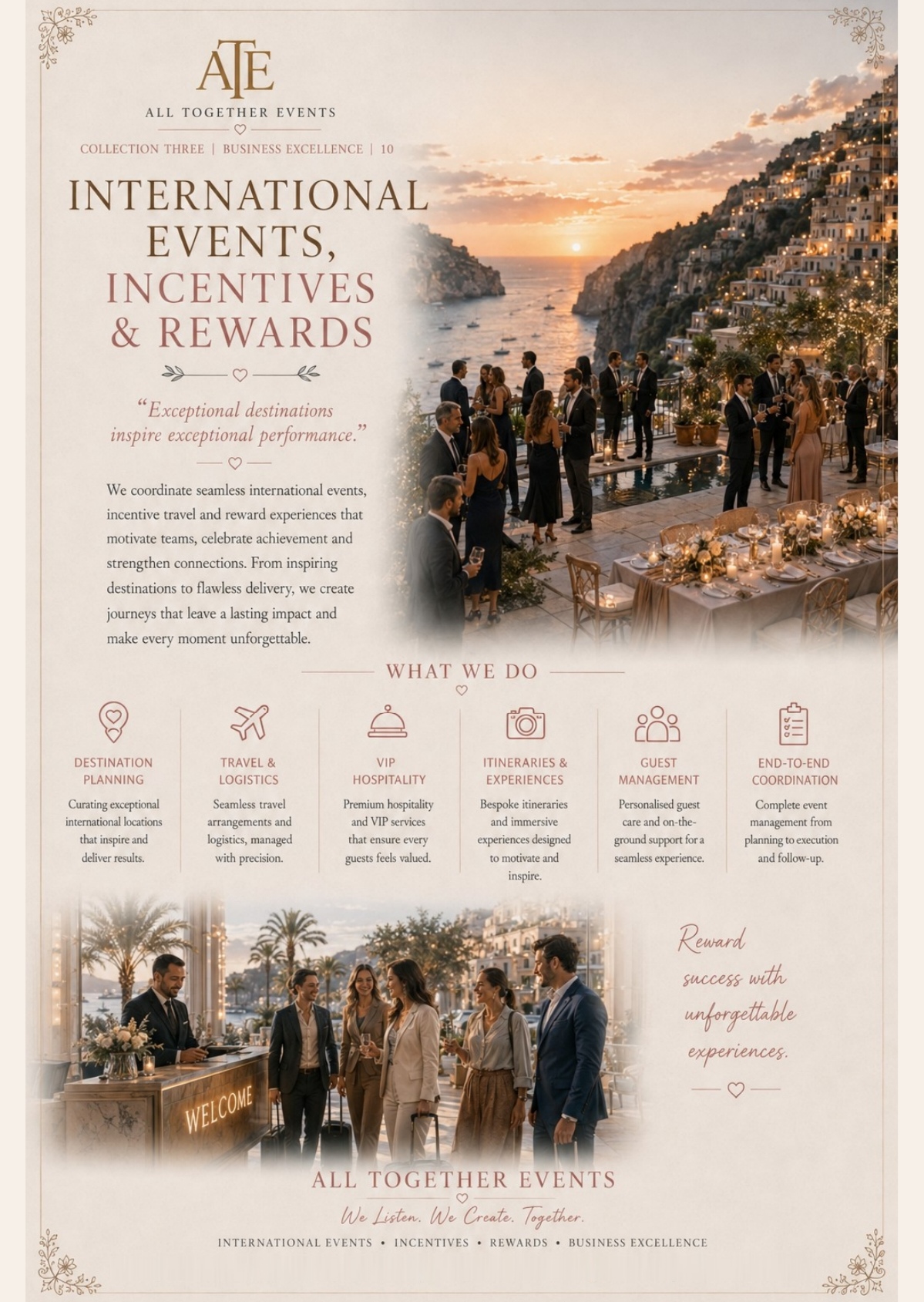 International Events, Incentives & Rewards — All Together Events flyer