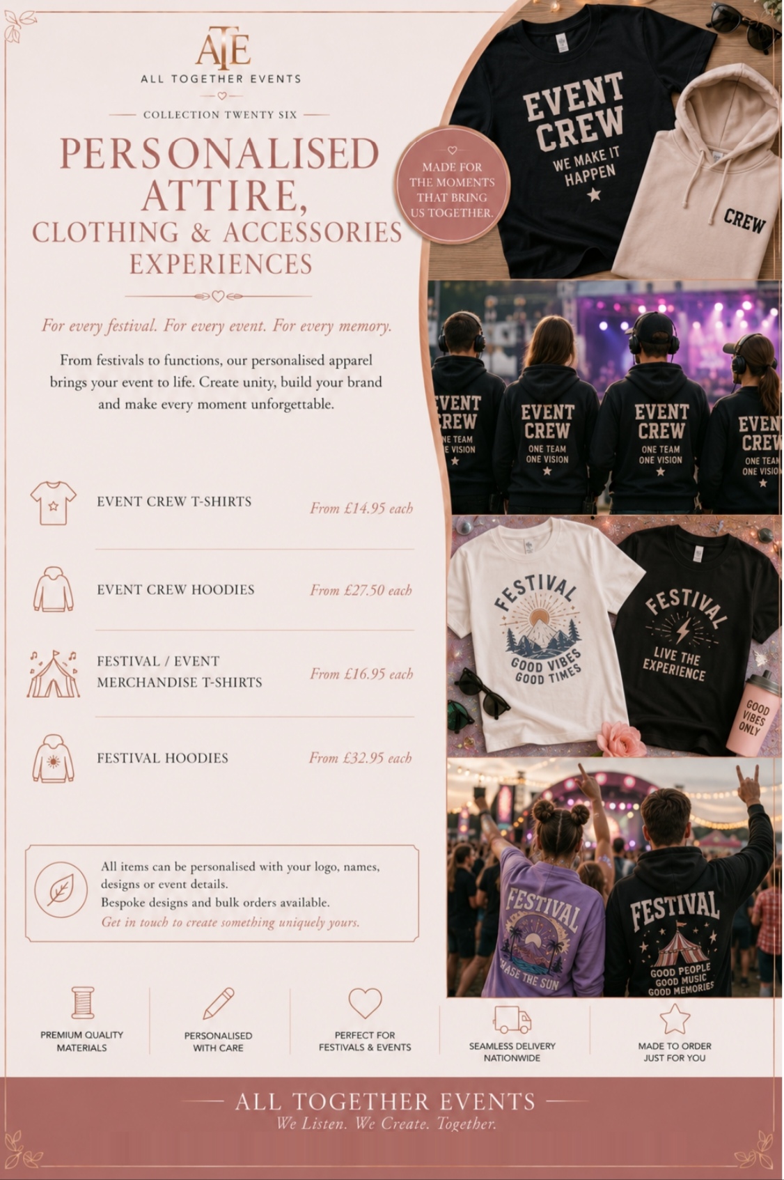 Festival & Event Crew Clothing — All Together Events additional extras