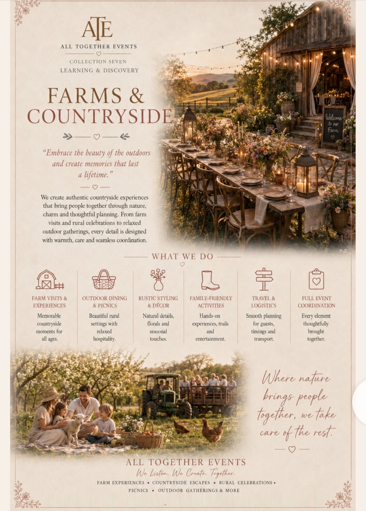 Farms & Countryside — All Together Events flyer