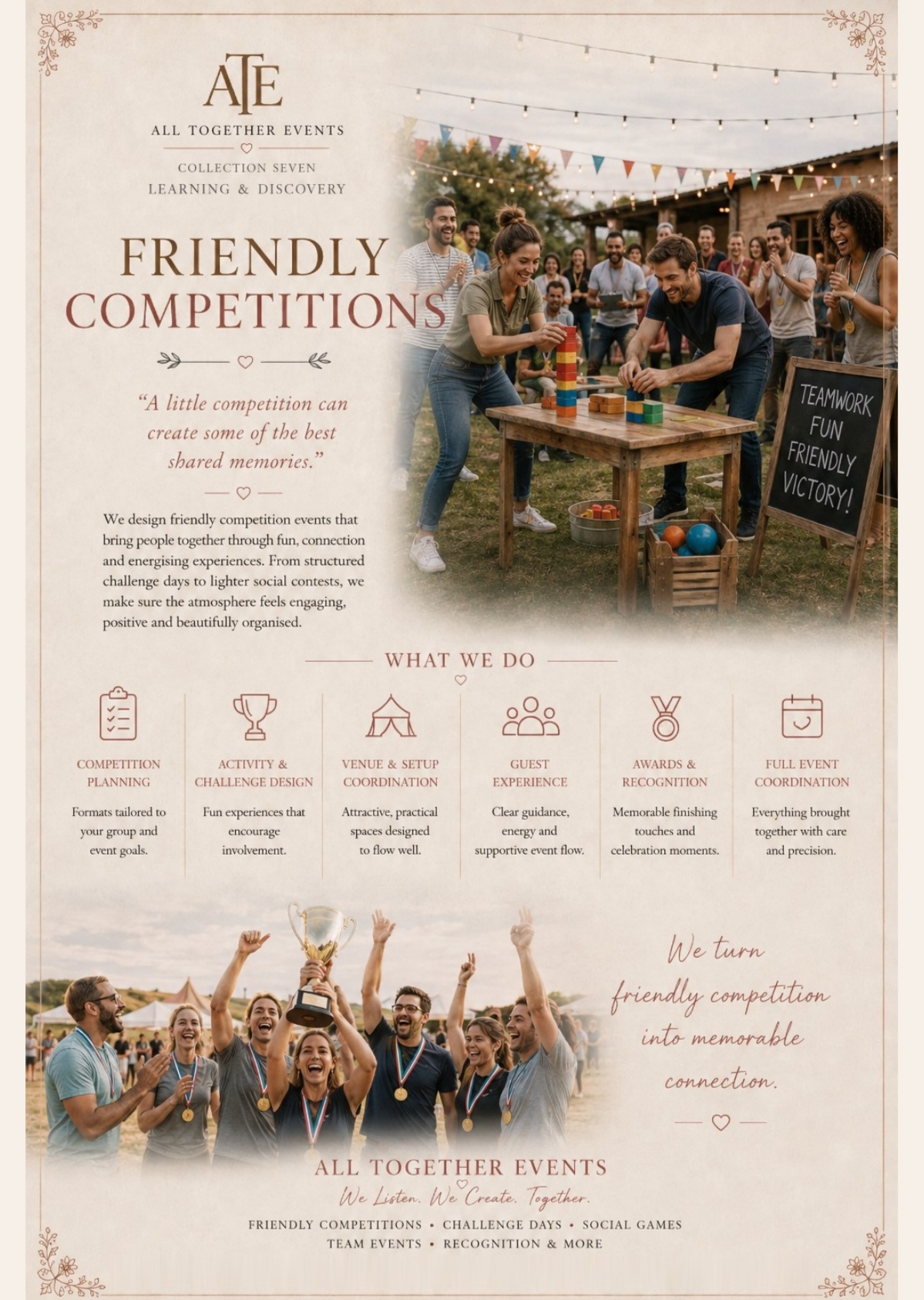 Friendly Competitions — All Together Events flyer