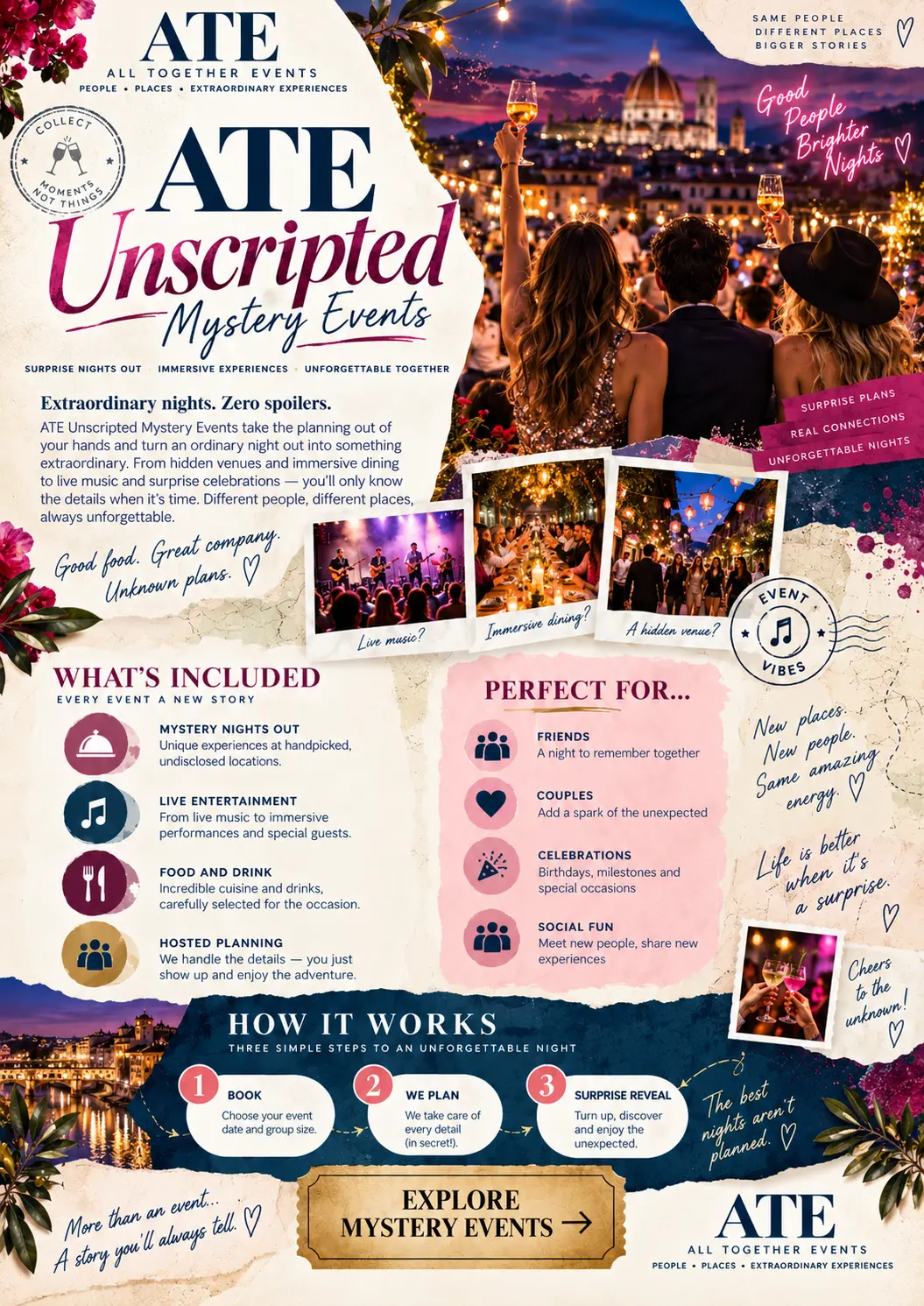 Mystery Events — ATE Unscripted flyer