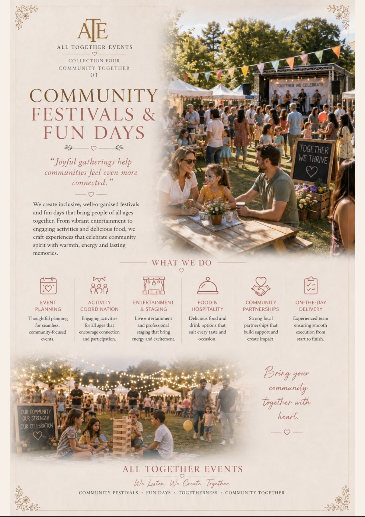 Community Festivals & Fun Days — All Together Events flyer