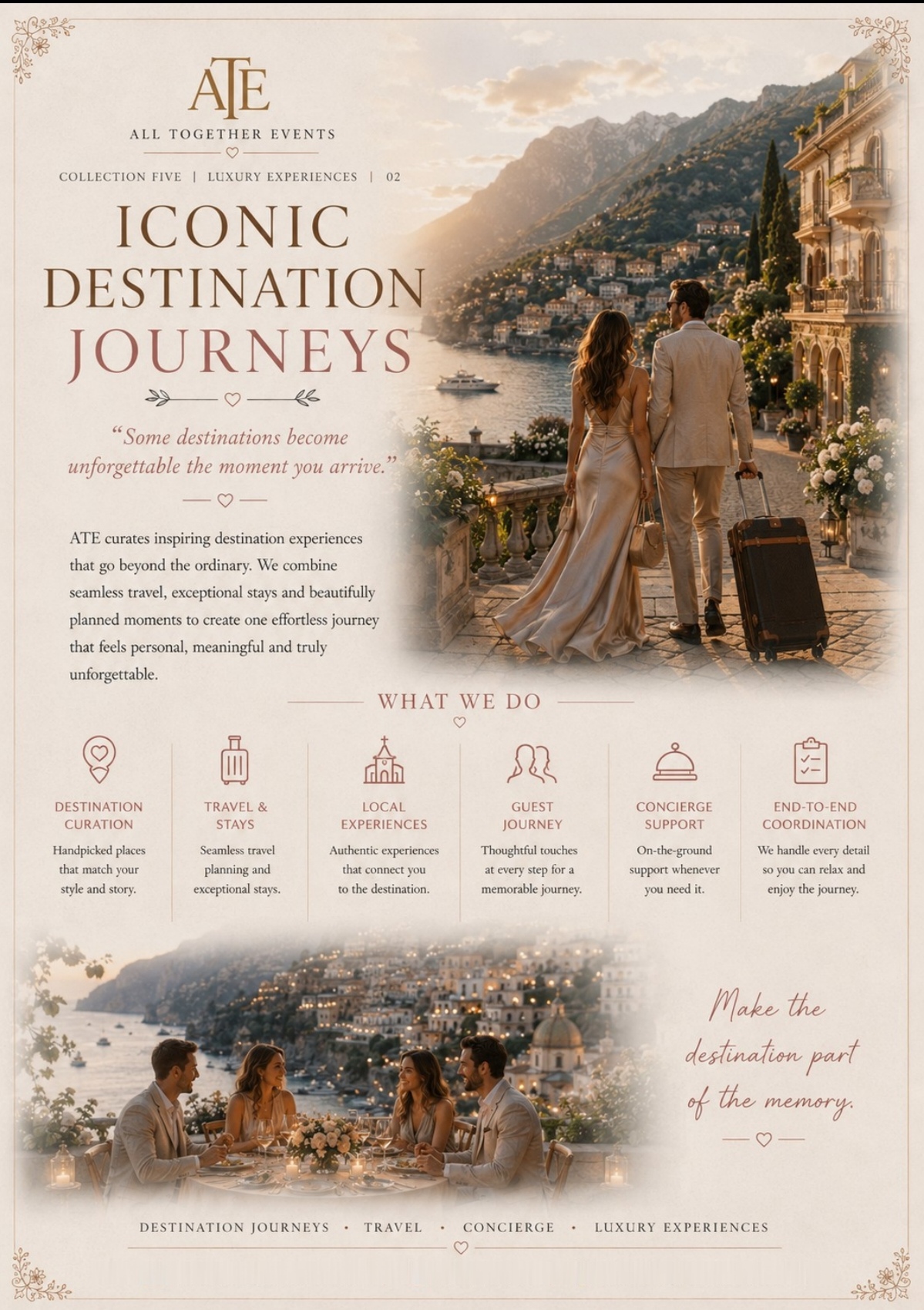 Iconic Destination Journeys — All Together Events flyer