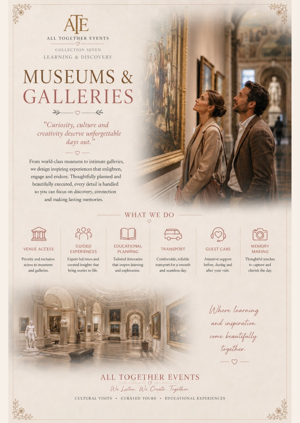 Museums & Galleries — All Together Events flyer