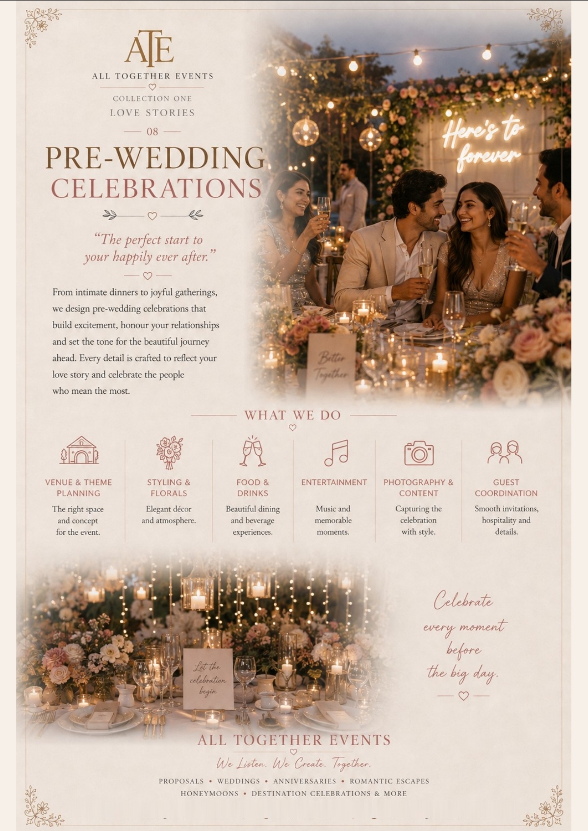 Pre-Wedding Celebrations — All Together Events flyer