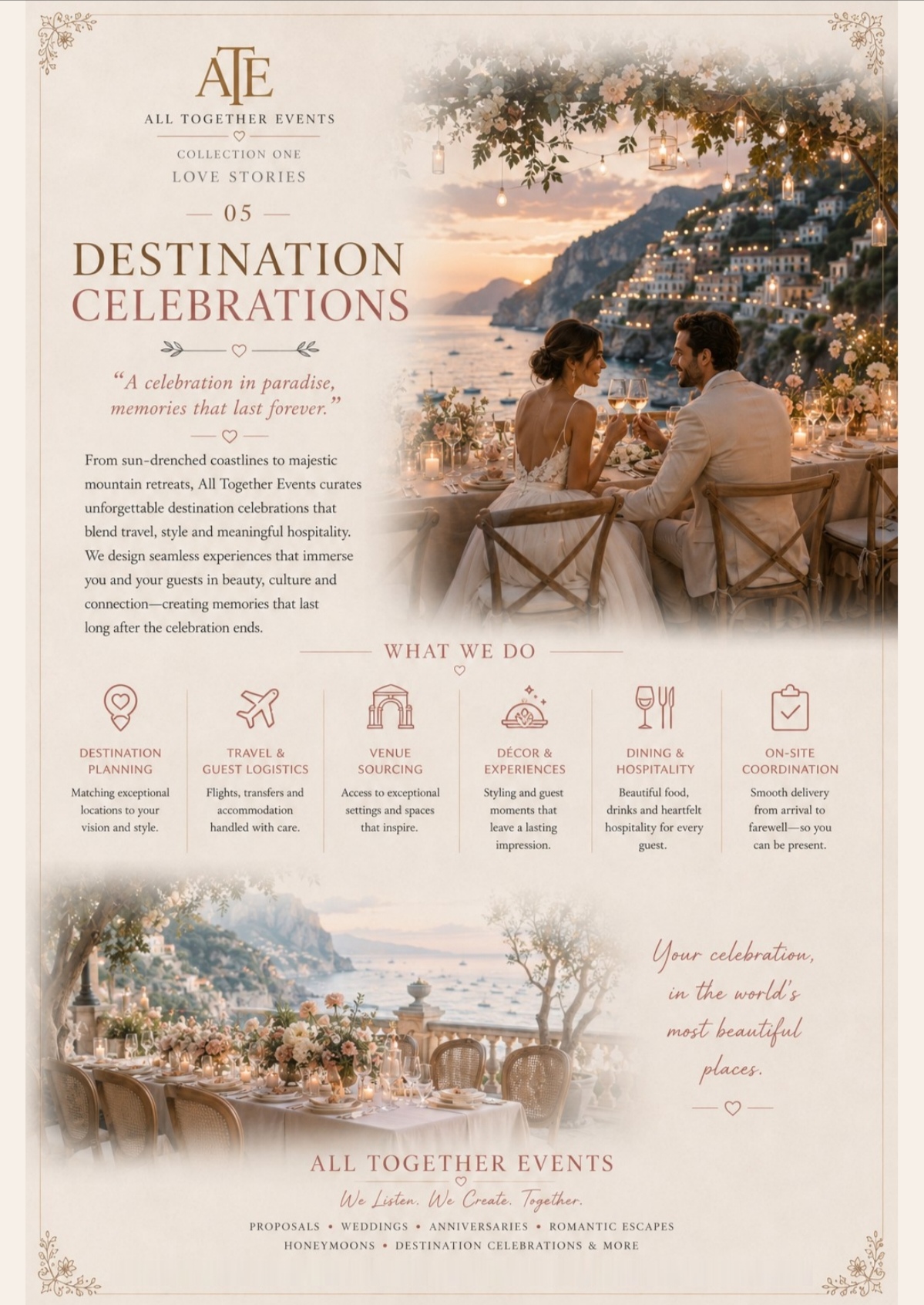 Destination Celebrations — All Together Events flyer