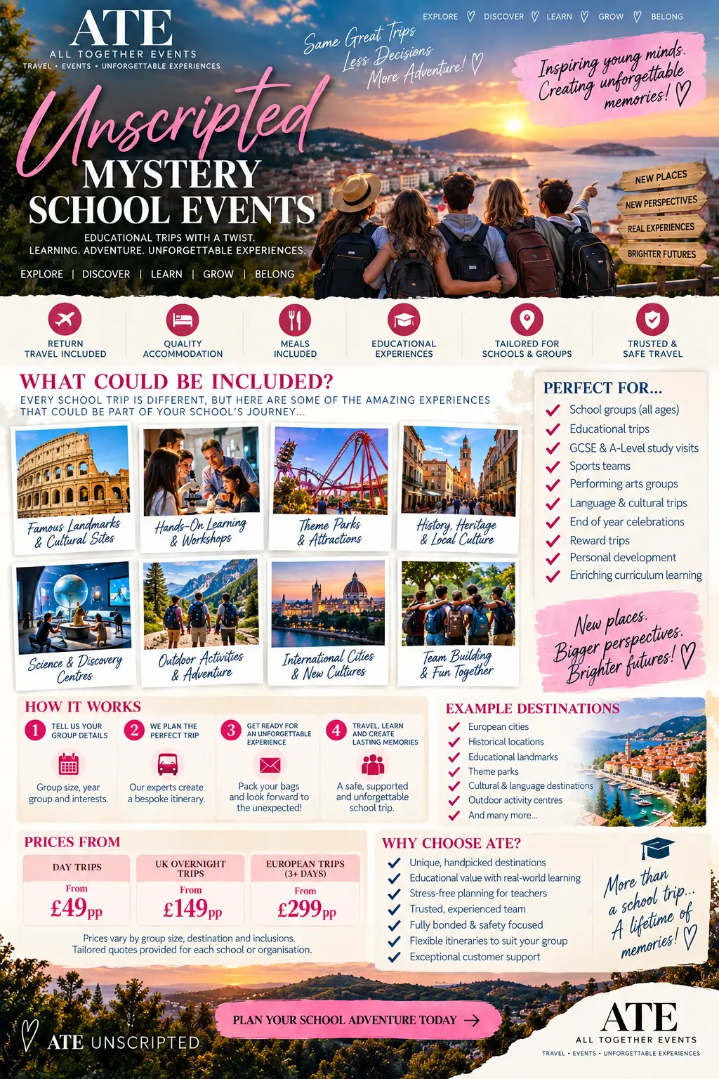 Mystery School Events — ATE Unscripted flyer