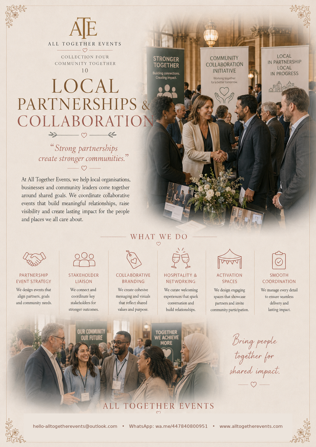 Local Partnerships & Collaboration — All Together Events flyer
