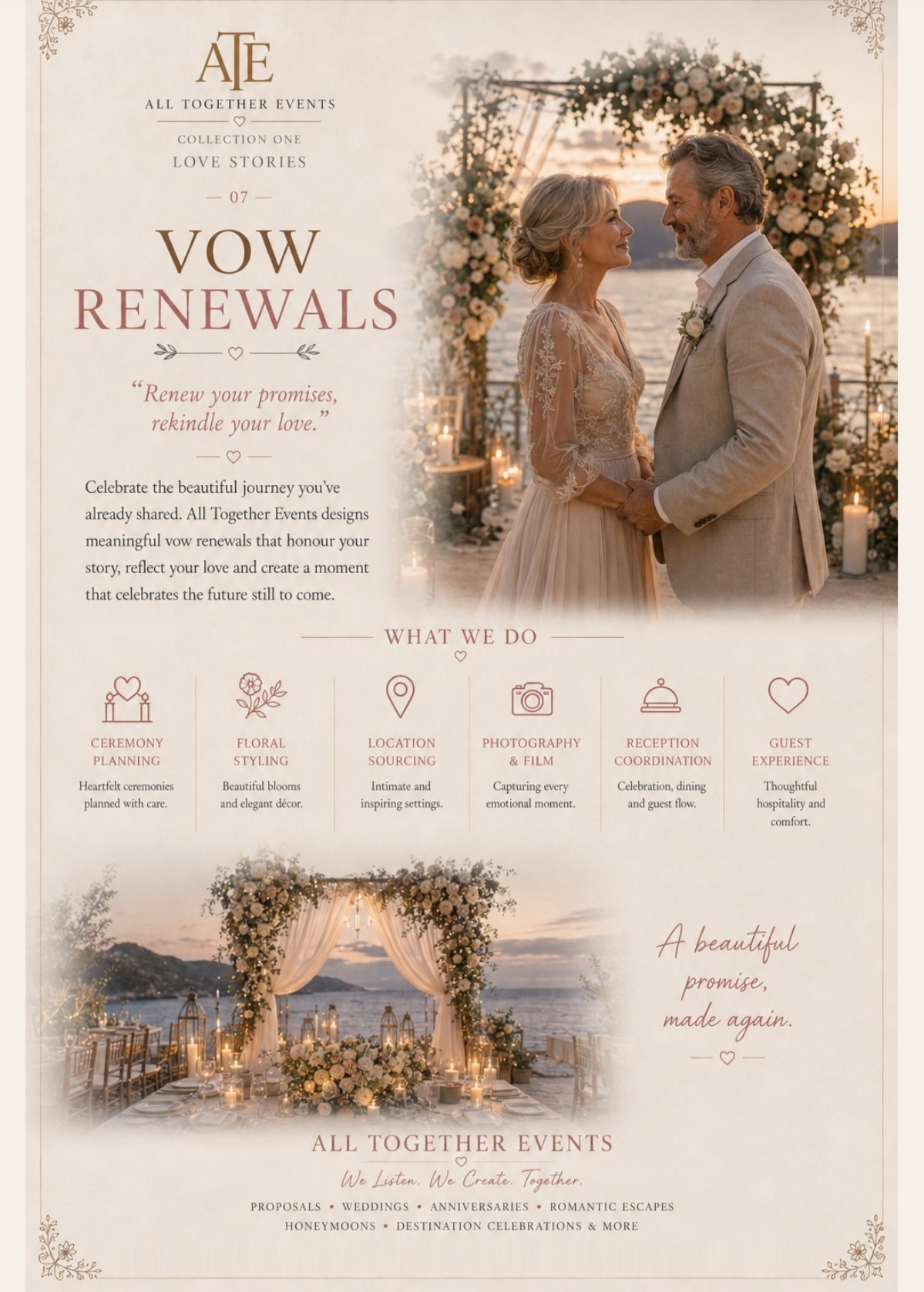 Vow Renewals — All Together Events flyer