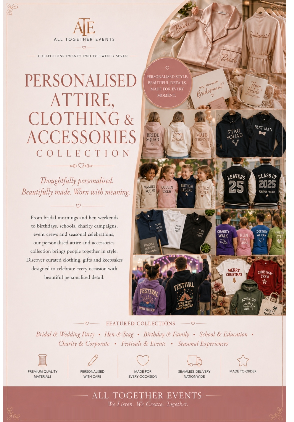 Personalised Attire, Clothing & Accessories Collection — All Together Events