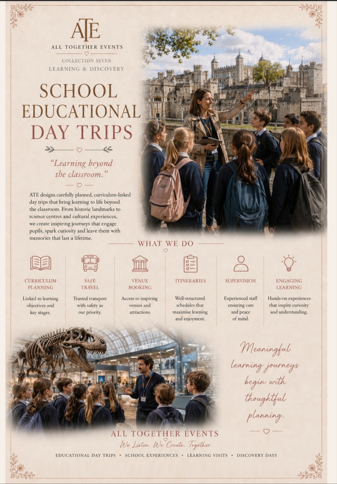 School Educational Day Trips — All Together Events flyer