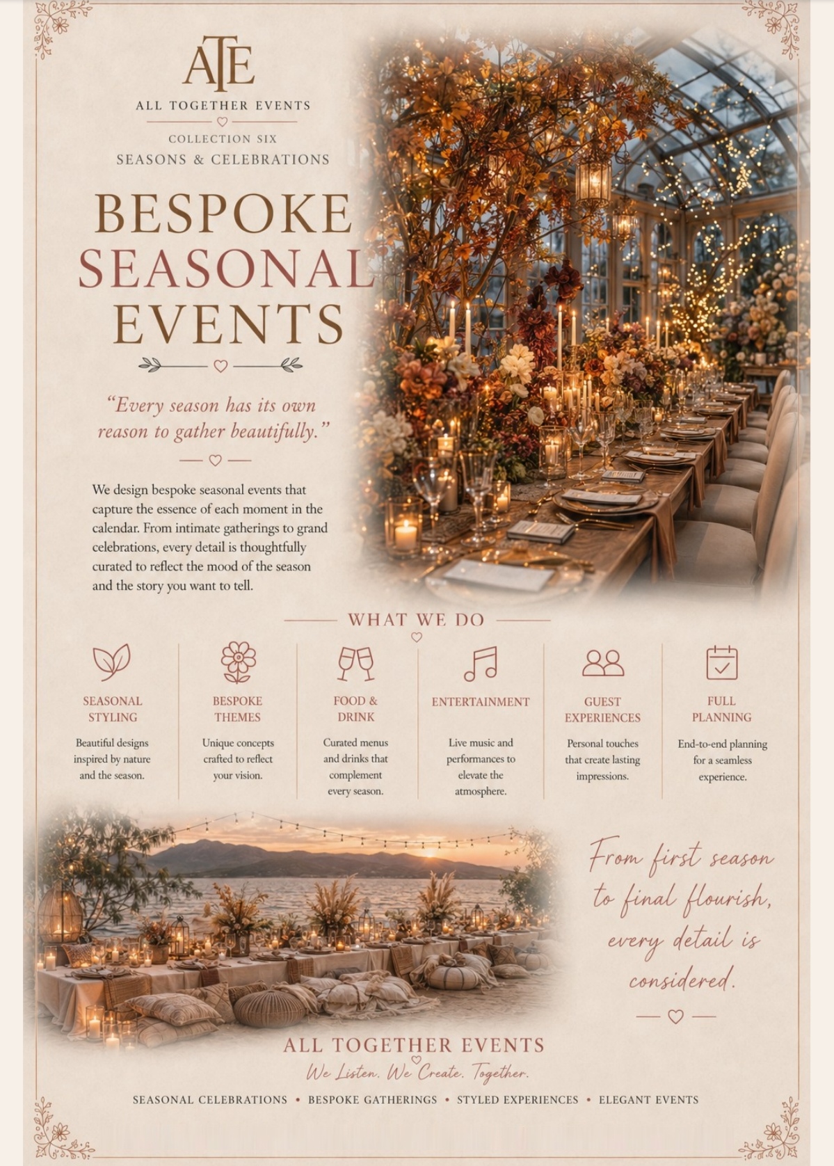 Bespoke Seasonal Events — All Together Events flyer