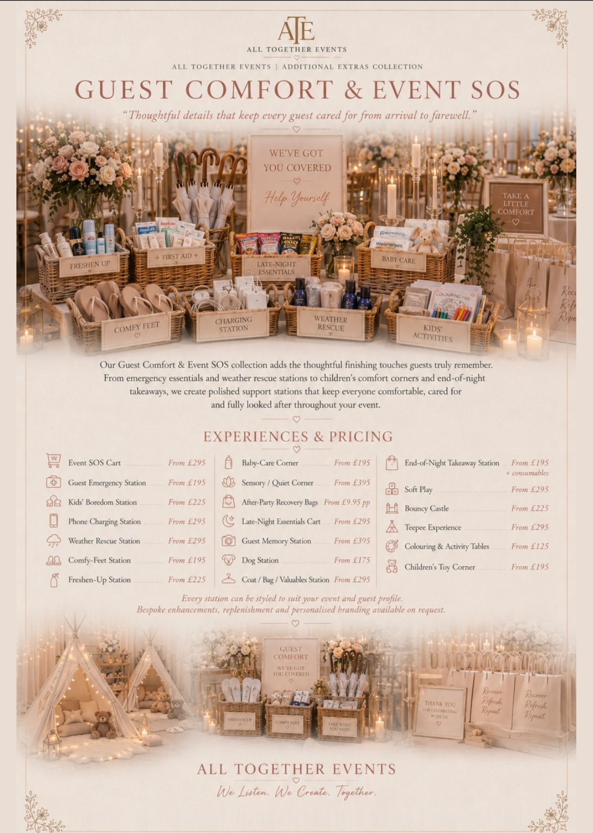Guest Comfort & Event SOS — All Together Events additional extras