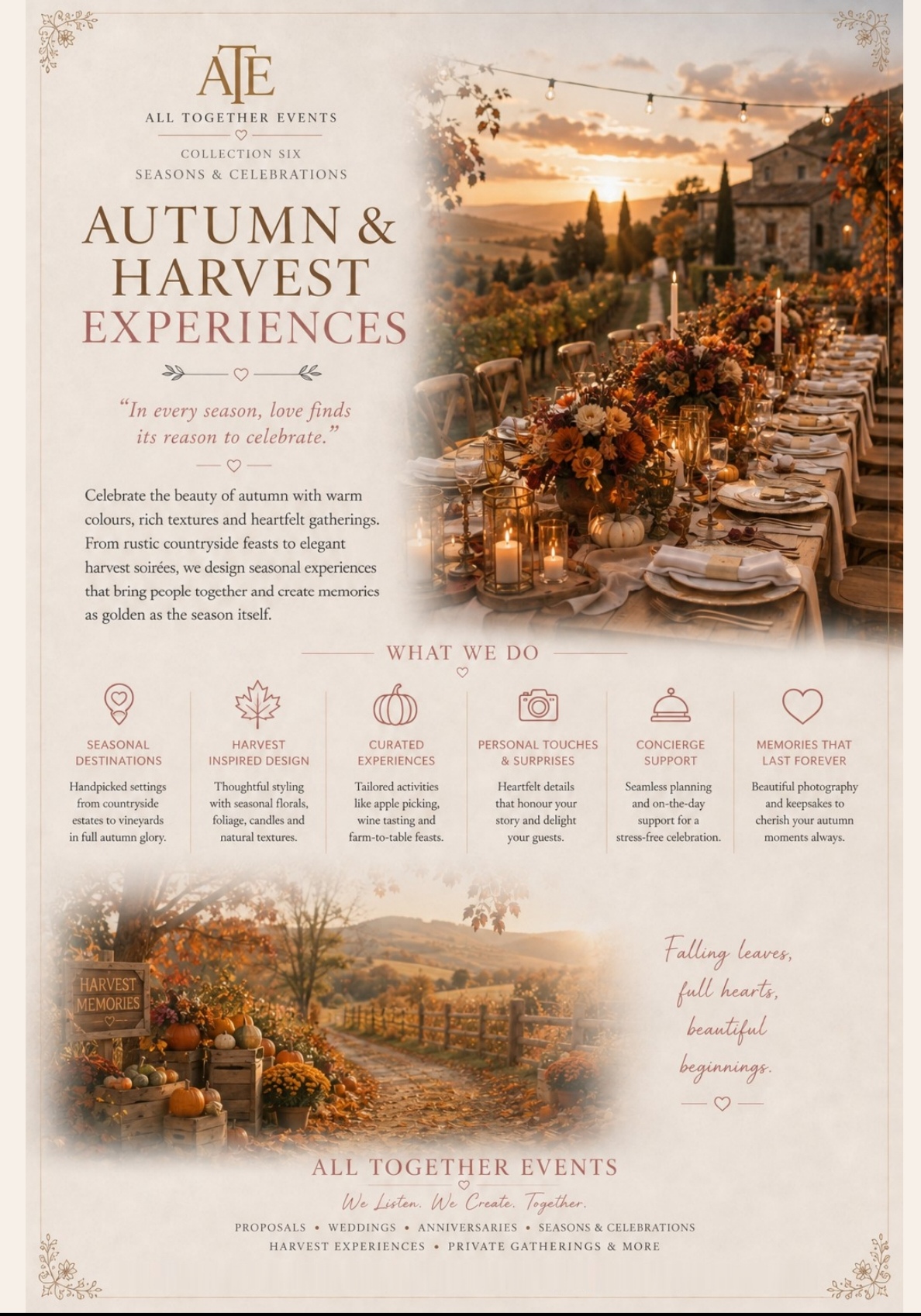 Autumn & Harvest Experiences — All Together Events flyer