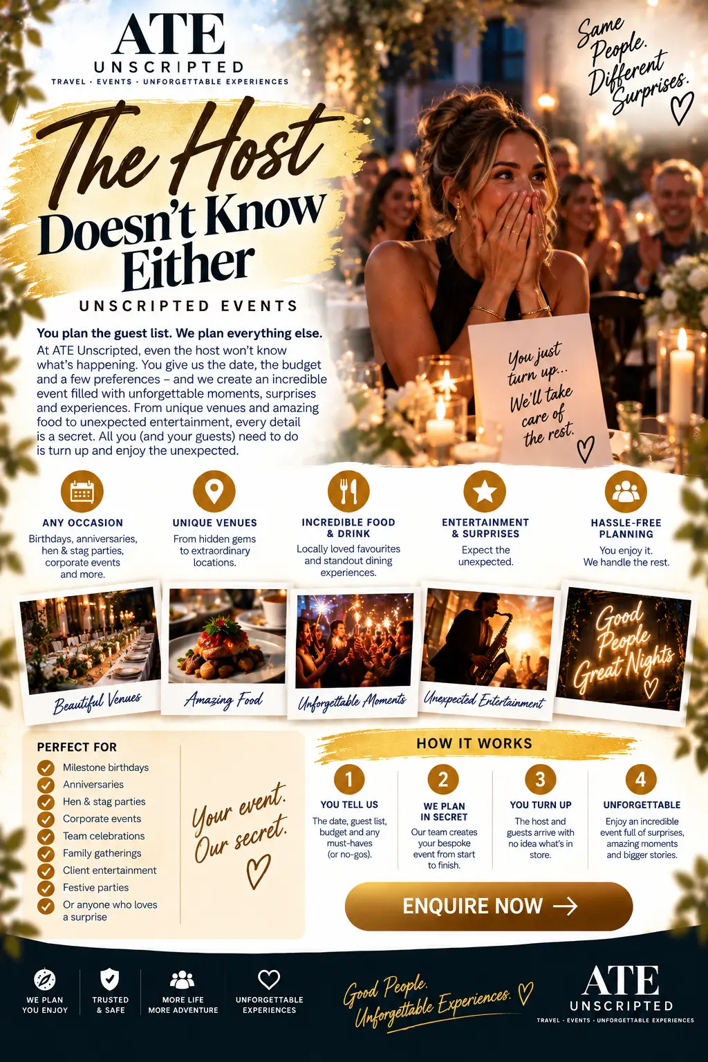 The Host Doesn't Know Either — ATE Unscripted flyer
