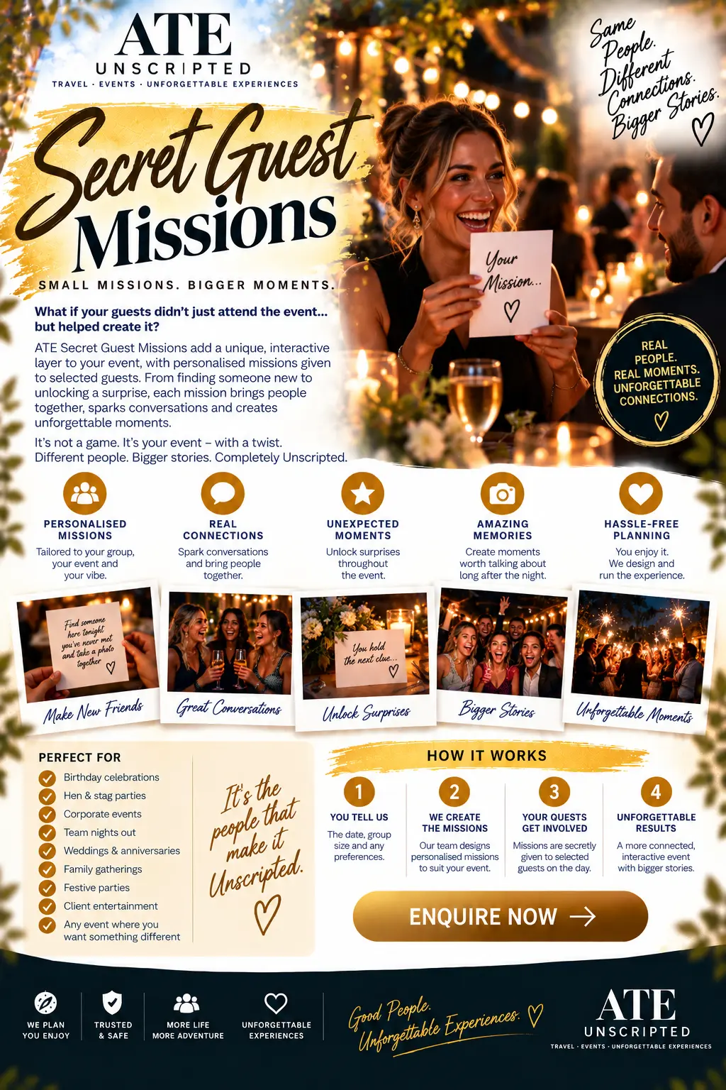 Secret Guest Missions — ATE Unscripted flyer