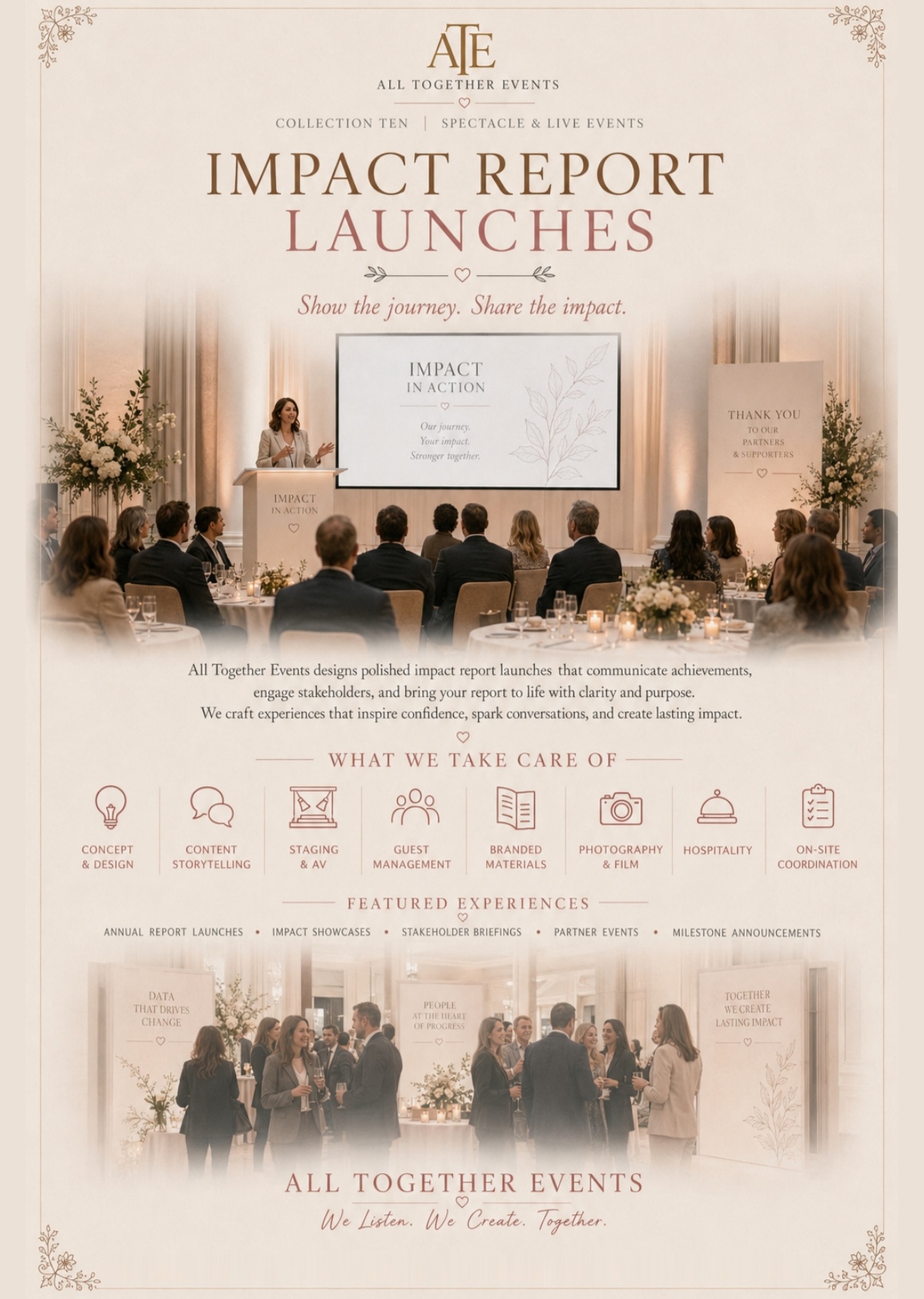 Impact Report Launches — All Together Events flyer