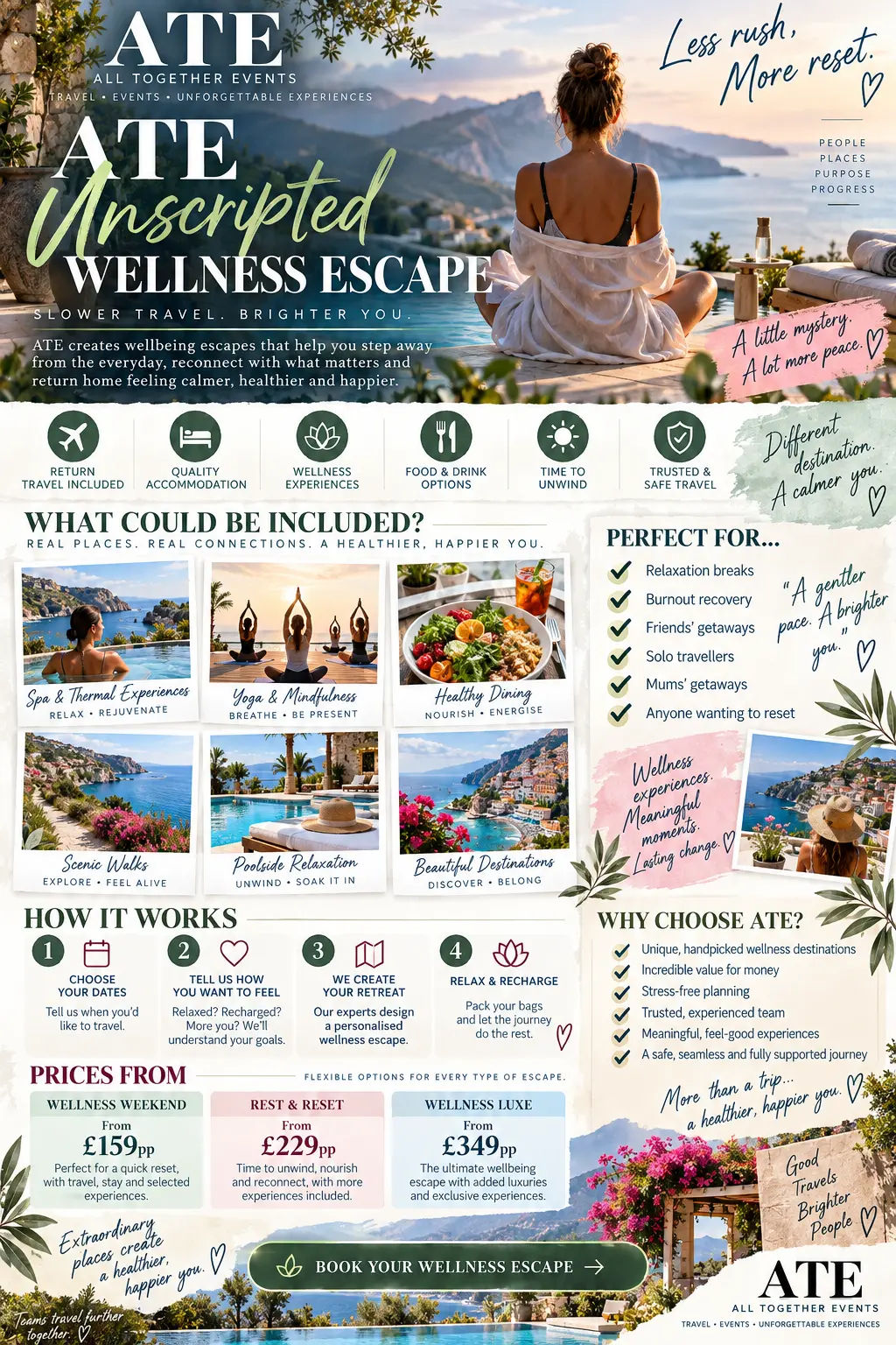 ATE Unscripted Wellness Escape — ATE Unscripted flyer