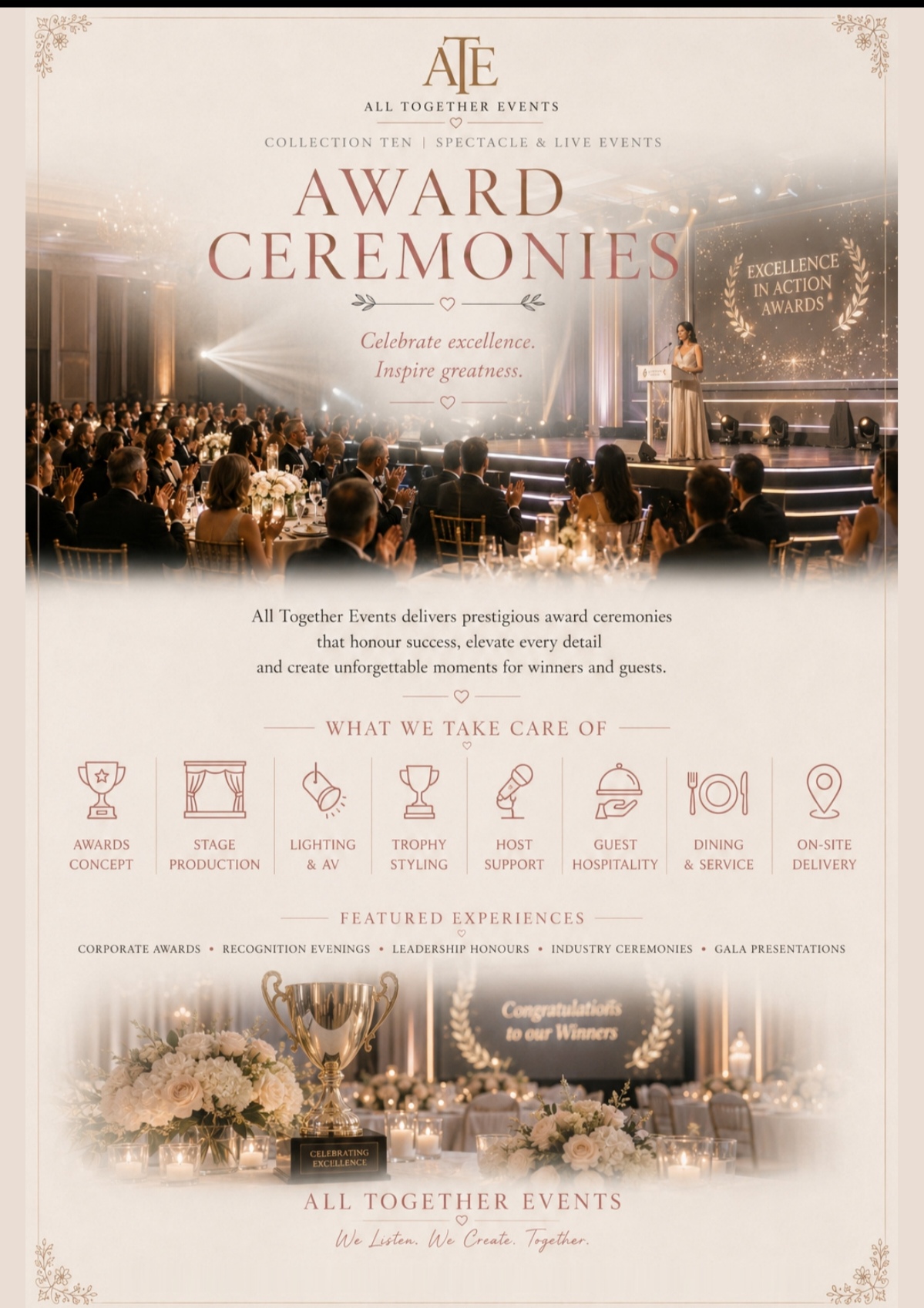 Award Ceremonies — All Together Events flyer