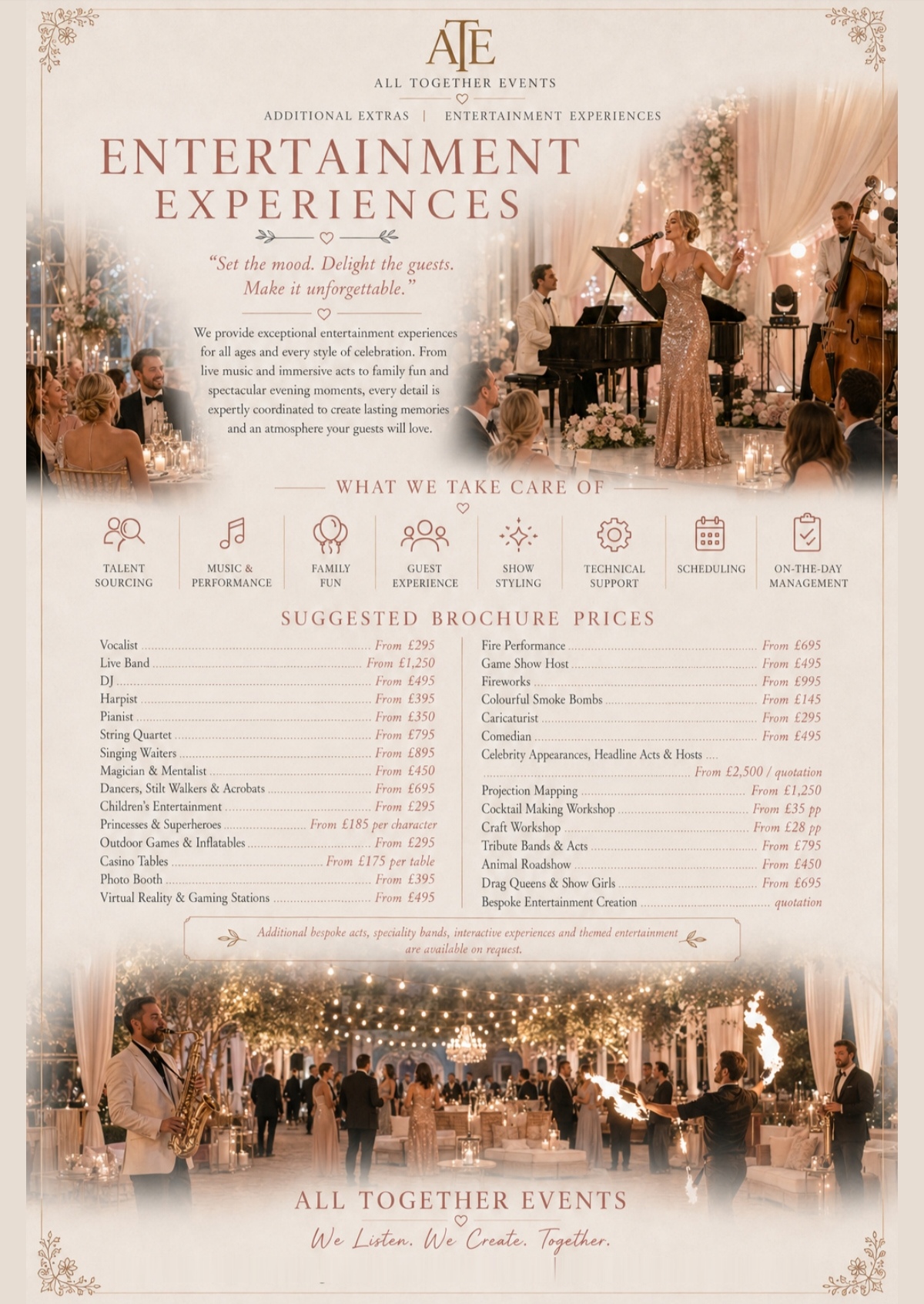 Entertainment Experiences — All Together Events additional extras