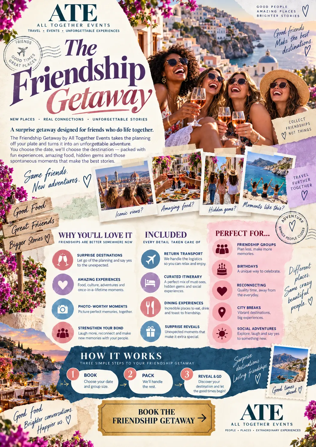 The Friendship Getaway — ATE Unscripted flyer