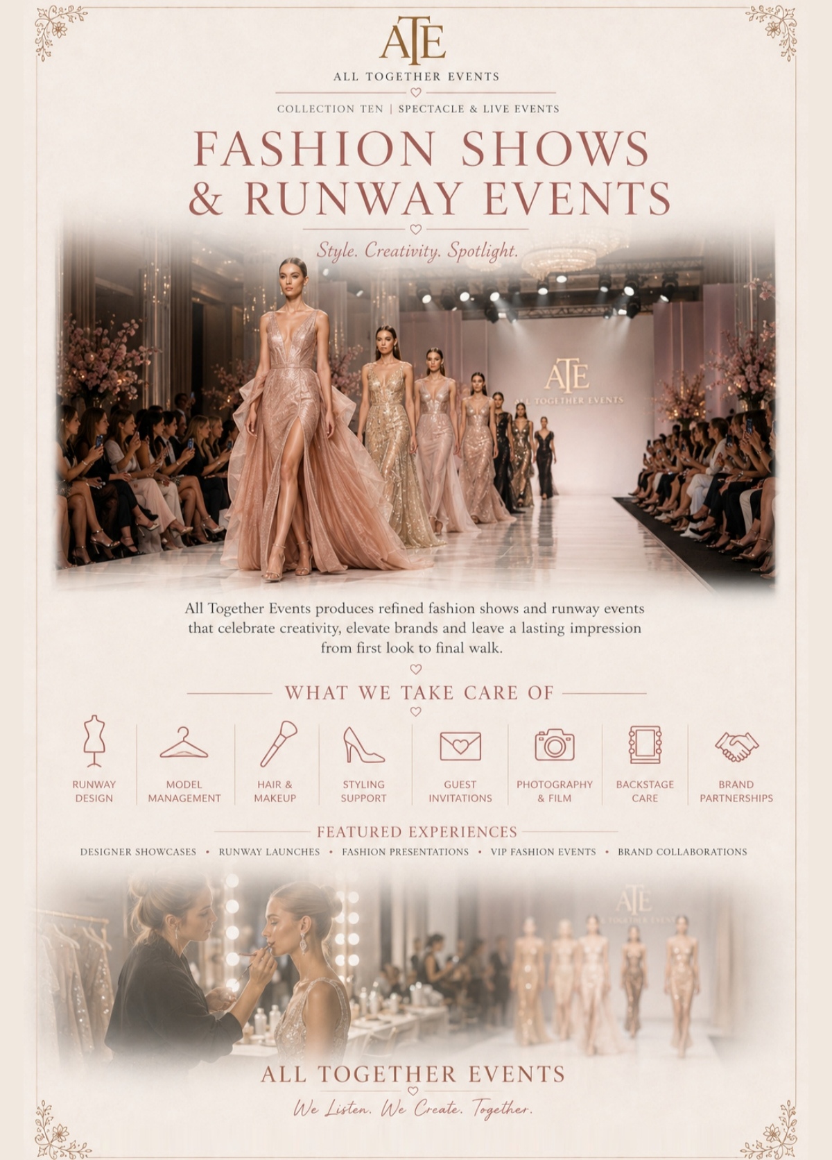 Fashion Shows & Runway Events — All Together Events flyer