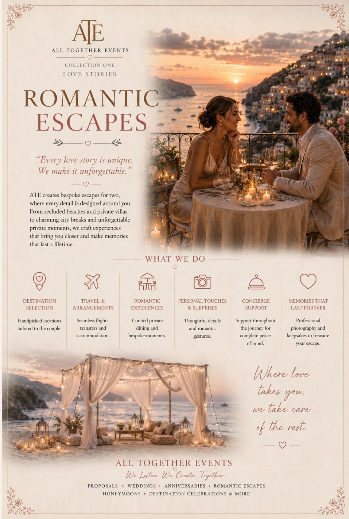 Romantic Escapes — All Together Events flyer