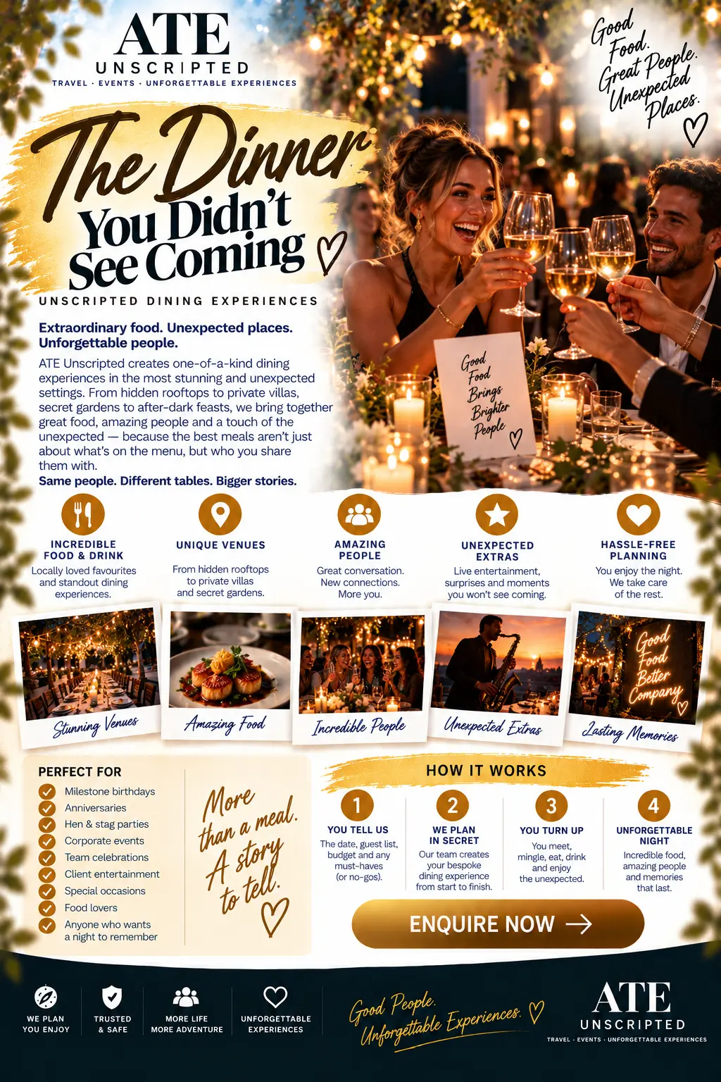 The Dinner You Didn't See Coming — ATE Unscripted flyer