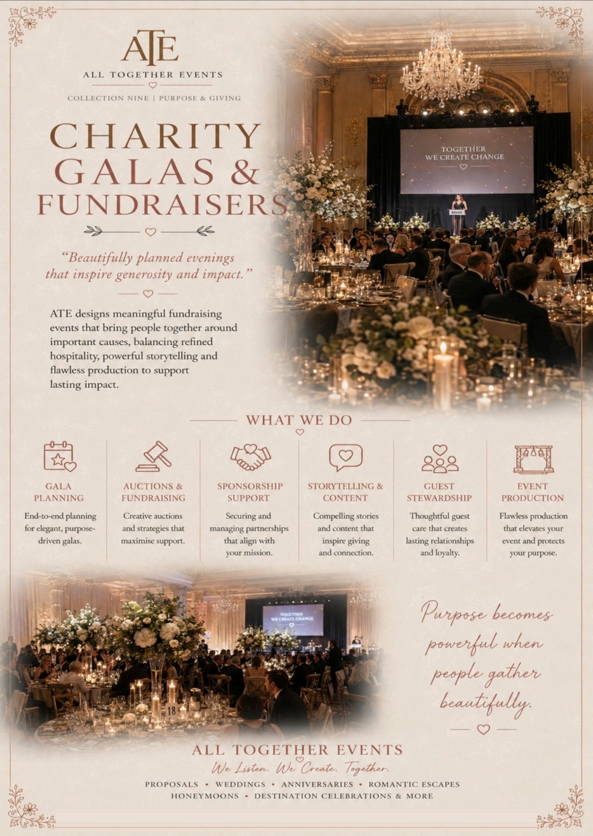 Charity Galas & Fundraising Balls — All Together Events flyer