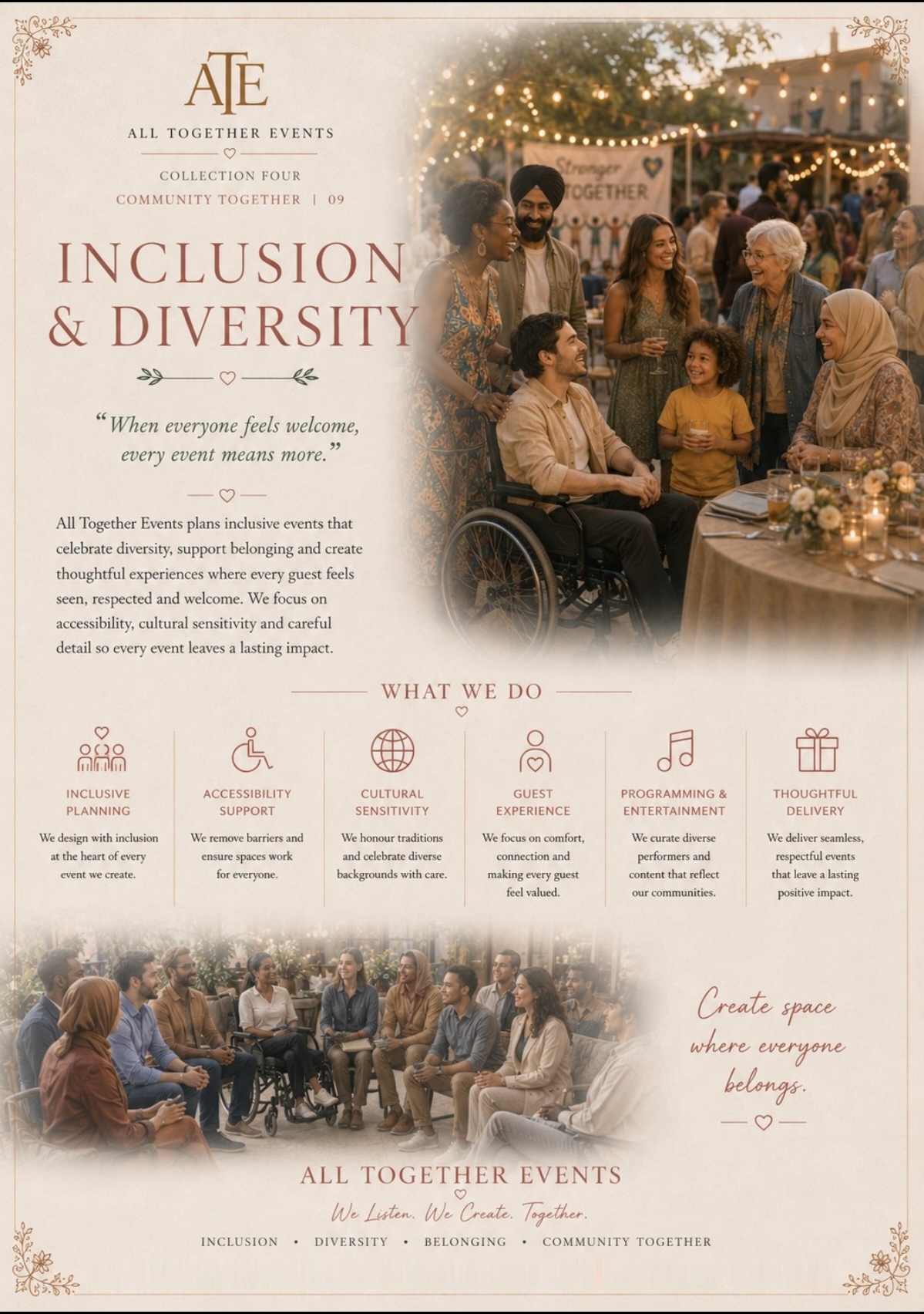 Inclusion & Diversity — All Together Events flyer