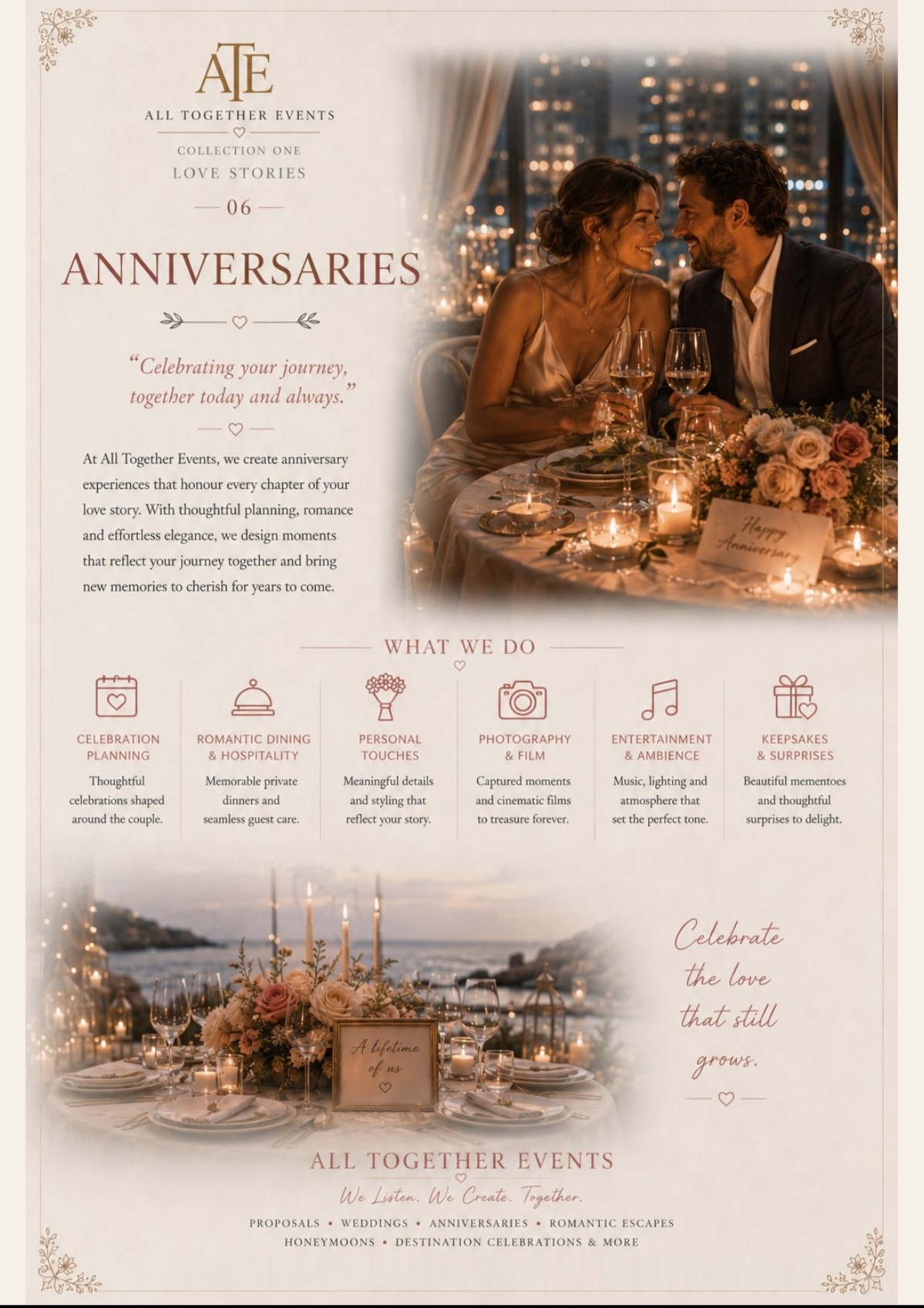 Anniversaries — All Together Events flyer