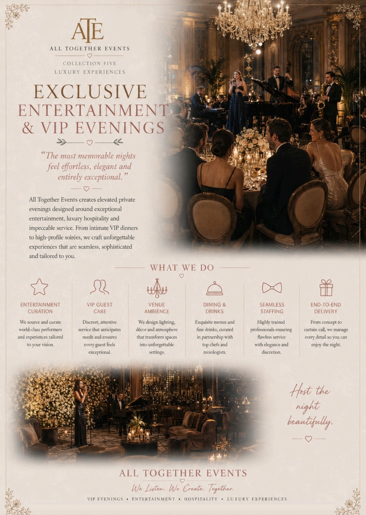 Exclusive Entertainment & VIP Evenings — All Together Events flyer