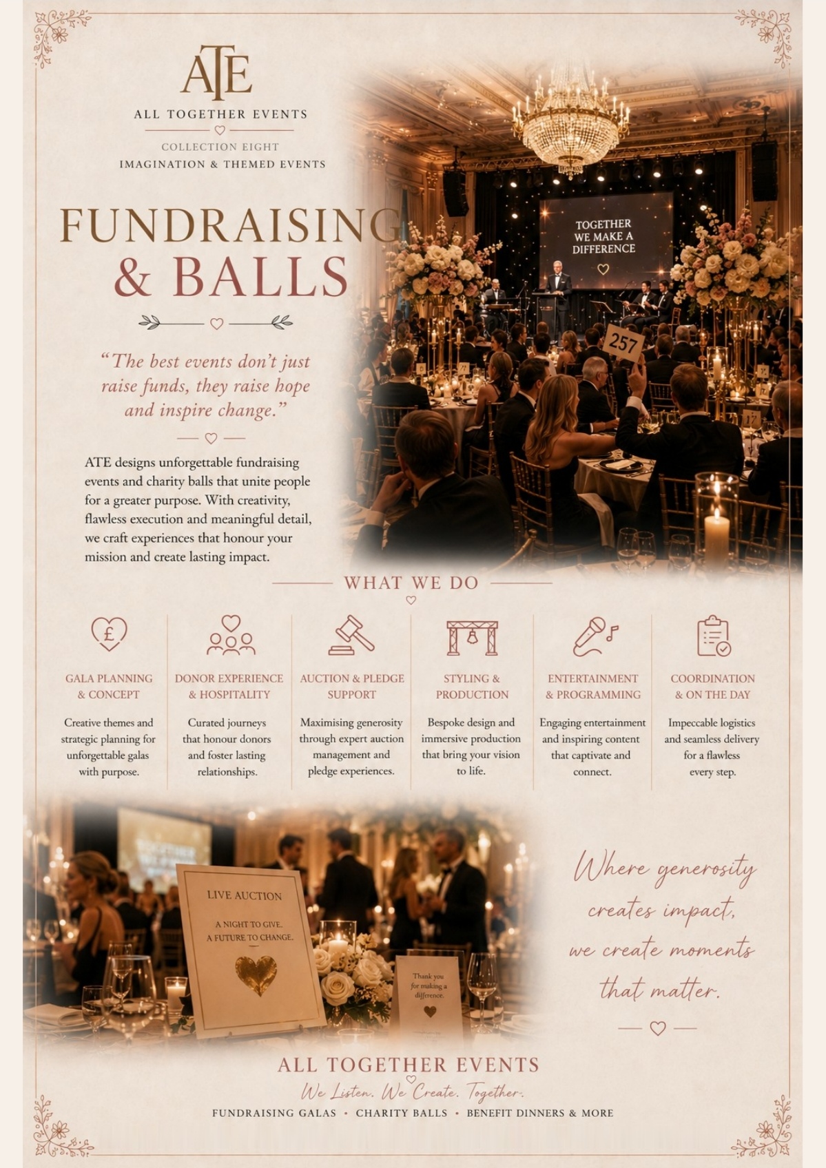 Fundraising & Balls — All Together Events flyer