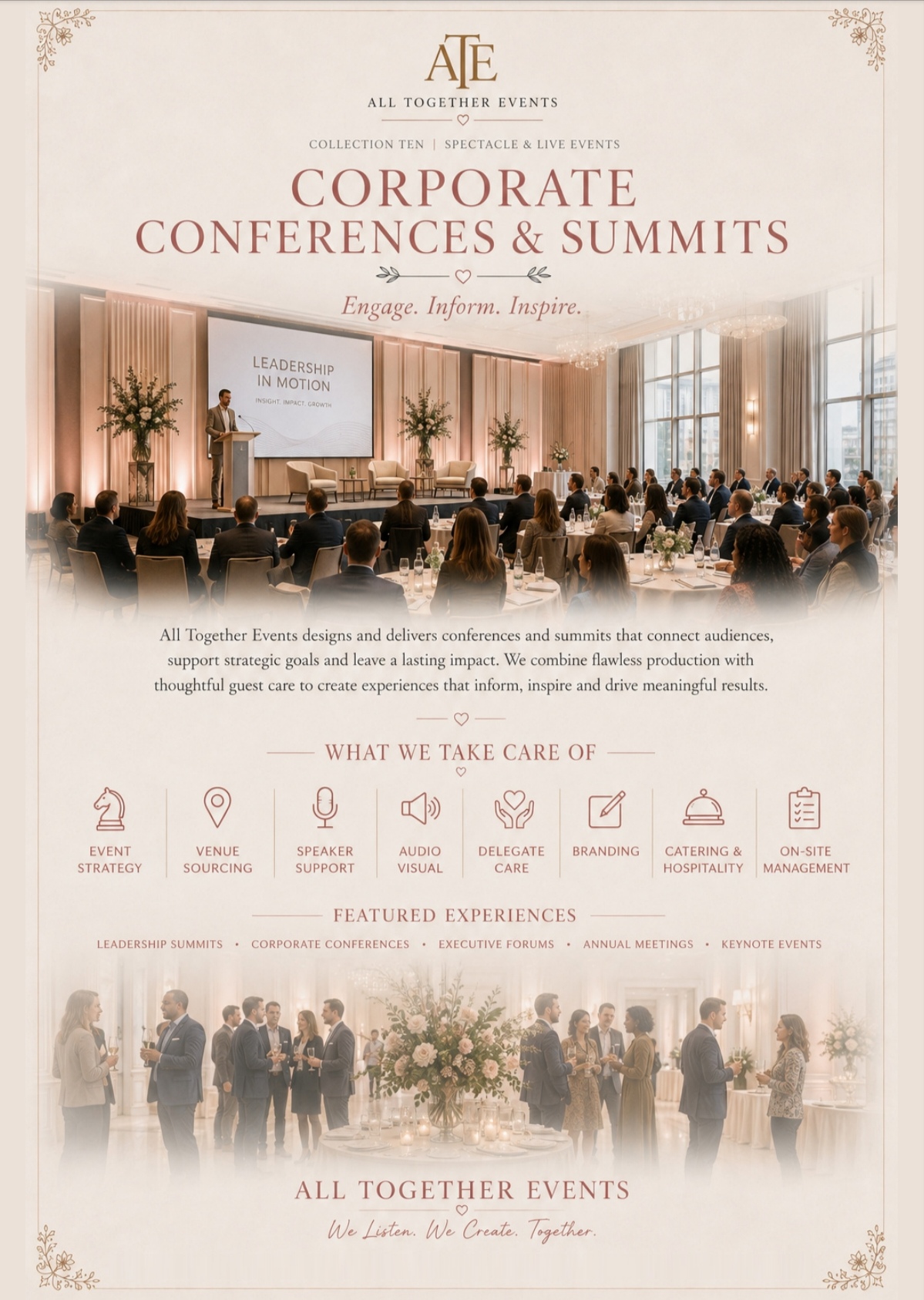 Corporate Conferences & Summits — All Together Events flyer