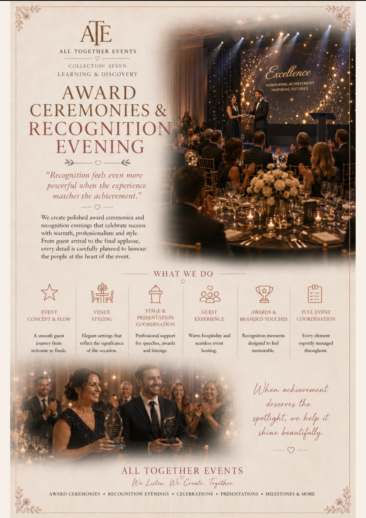 Award Ceremonies & Recognition Evenings — All Together Events flyer