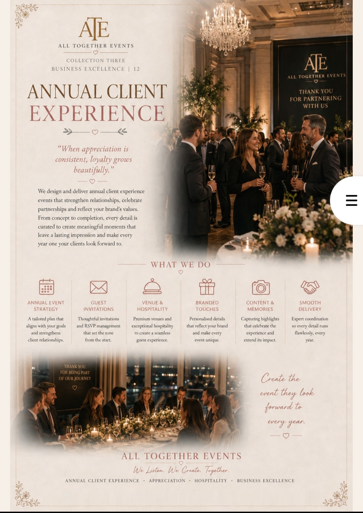 Annual Client Experience — All Together Events flyer