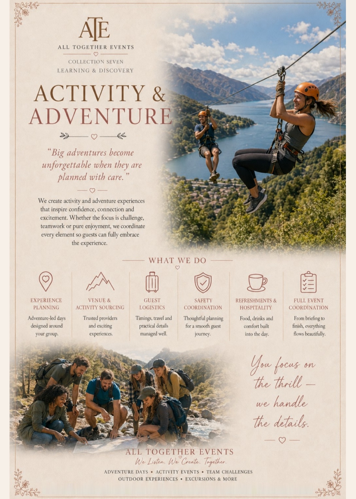 Activity & Adventure — All Together Events flyer