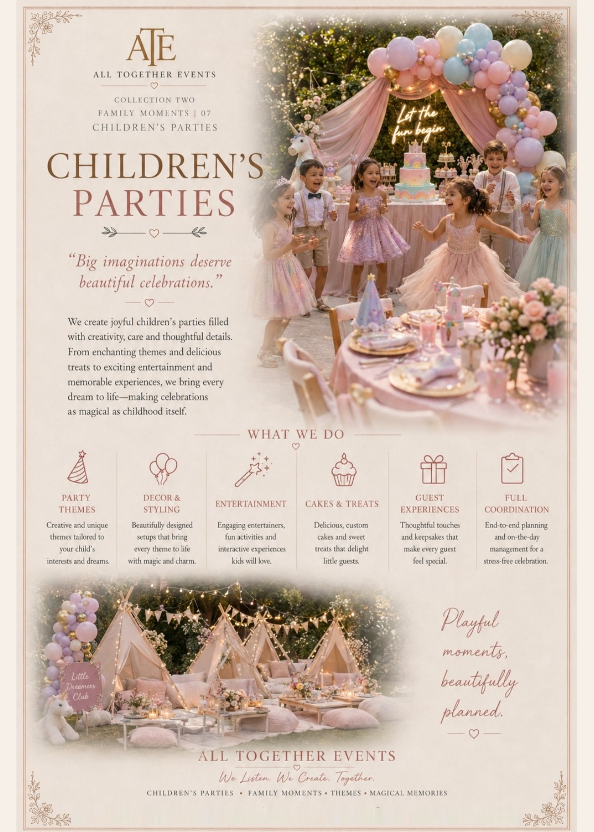 Children's Parties — All Together Events flyer