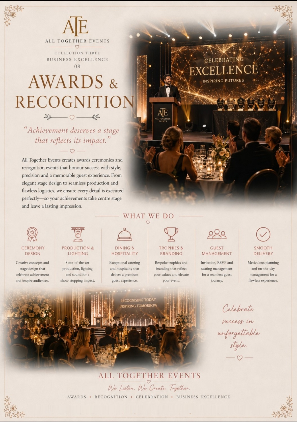 Awards & Recognition — All Together Events flyer